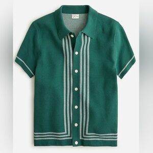 J. Crew Short Sleeve Cotton Cardigan Sweater Polo